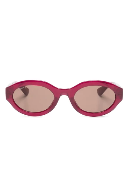 Солнцезащитные очки в овальной оправе Gucci Eyewear red