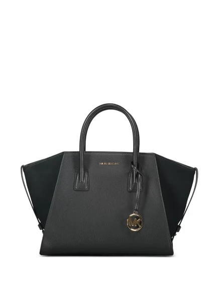 Кожаная сумка-тоут Michael Kors Avril с застежкой-молнией сверху black