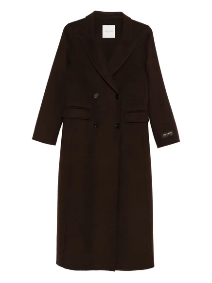 Двубортное пальто из смеси шерсти ERMANNO FIRENZE brown