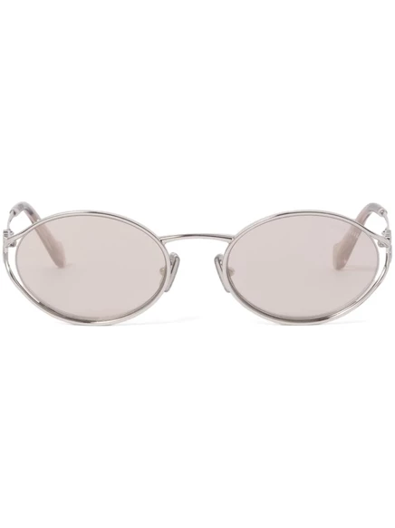 Солнцезащитные очки в овальной оправе Miu Miu Eyewear silver