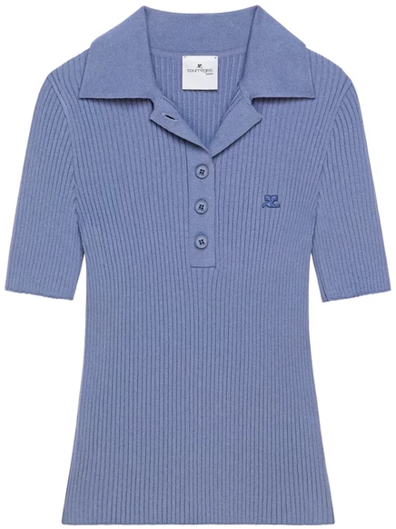 Женское поло Courrèges Iconic, васильковое