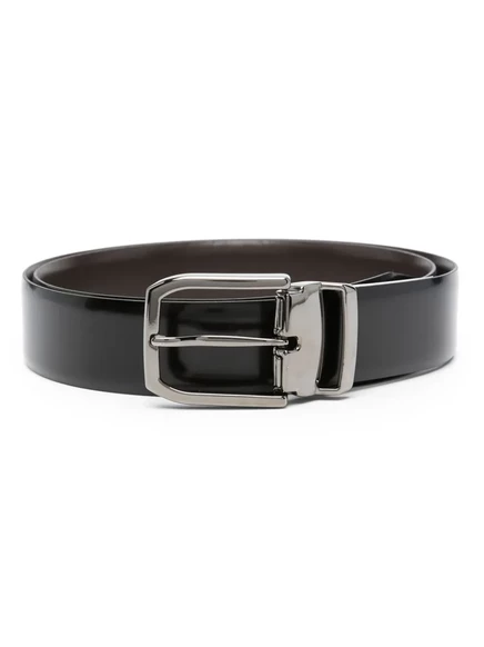 Реверсивный кожаный ремень Boggi Milano black