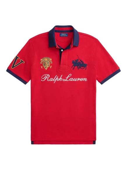 Мужская поло Polo Ralph Lauren с вышитым гербом, красная