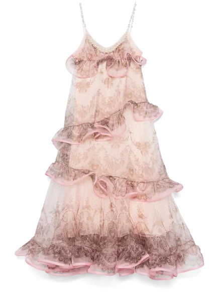 Женское платье Zimmermann Crush макси, розовое