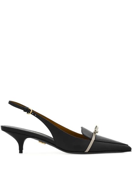 Женские туфли Ferragamo с бантом и ремешком, черные
