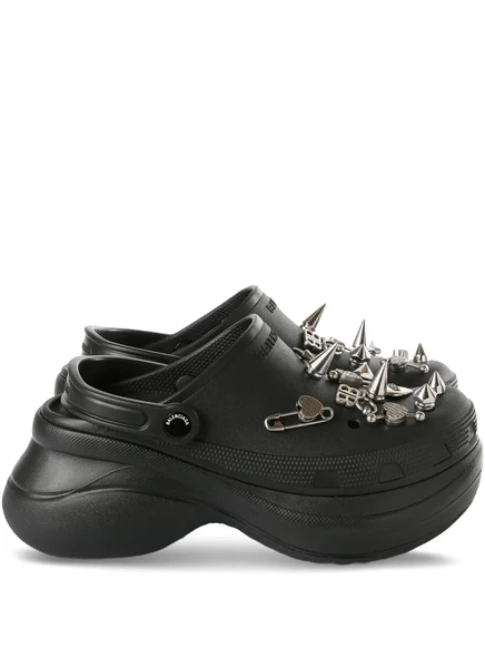 Женские мюли Balenciaga Jibbitz на платформе, черные