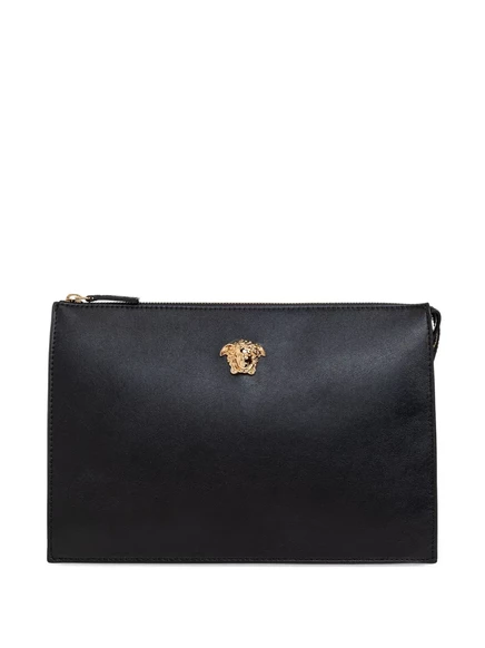 Мужской клатч Versace La Medusa из телячьей кожи, черный