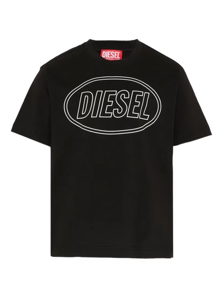 Футболка для мальчиков Diesel Kids с логотипом, чёрная