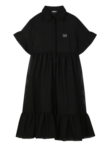 Детское многоярусное платье с оборками от Dkny Kids black