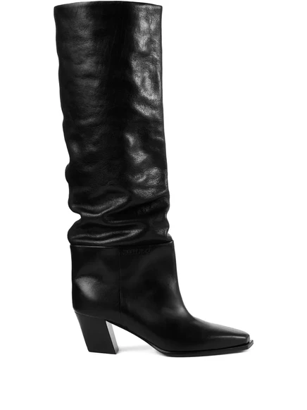 Женские сапоги Jimmy Choo Hart 60 мм кожаные, черные