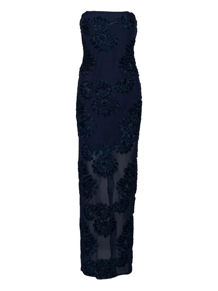 Платье макси из сетчатой ткани с цветочным рисунком ROTATE BIRGER CHRISTENSEN blue