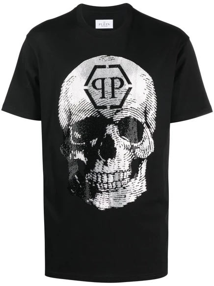 Мужская футболка Philipp Plein с черепом, черная