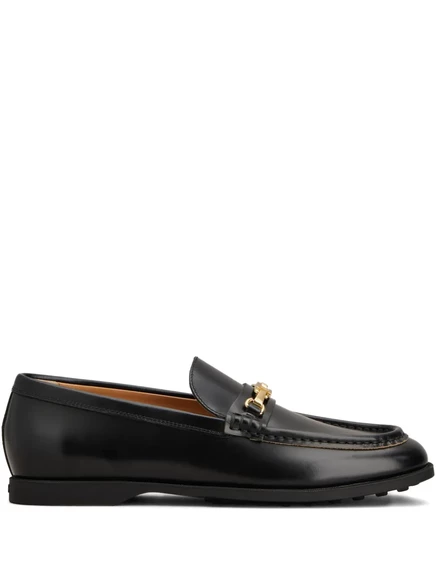 Женские лоферы Tod's с золотистой фурнитурой, черные