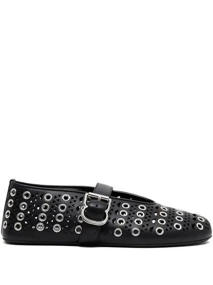 Балетки Alaïa, украшенные петельками  black