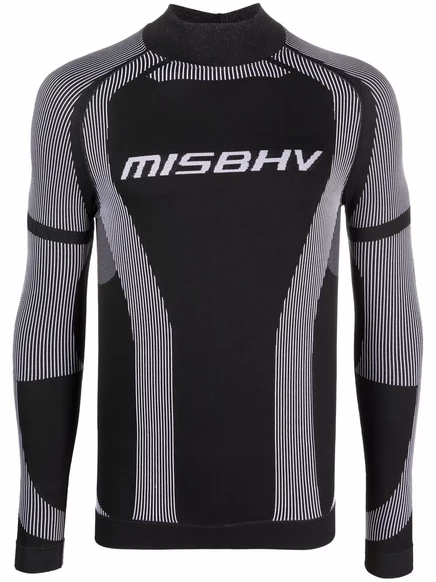 Мужской лонгслив Misbhv с логотипом, чёрно-белый