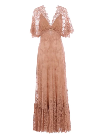 Шелковое макси-платье Elie Saab pink