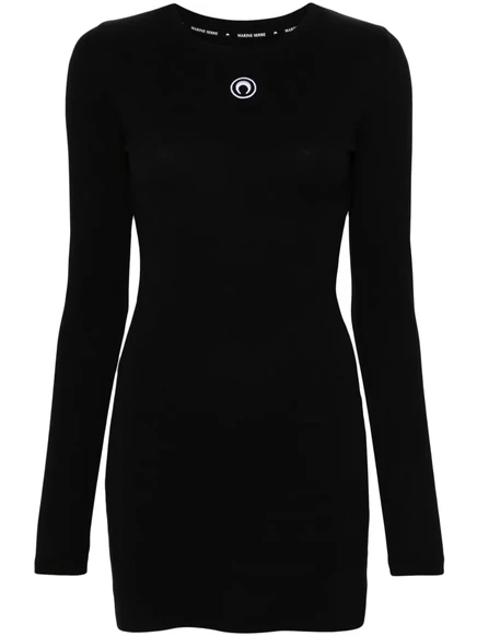 Мини-платье с вышивкой в виде полумесяца от Marine Serre black