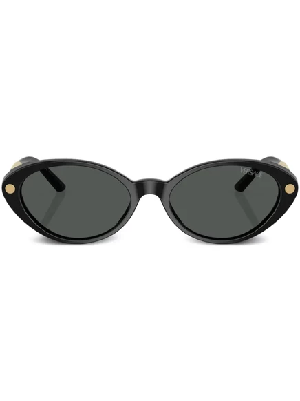 Женские солнцезащитные очки Versace Eyewear Greca кошачьи, черные