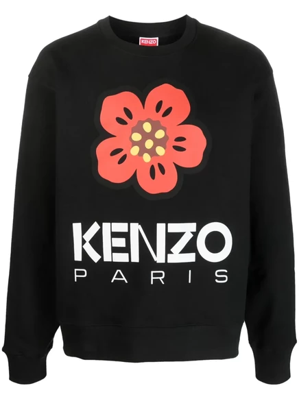Мужской свитшот Kenzo Poppy хлопковый, черный/мультицвет