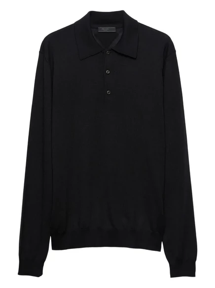 Мужское вязаное поло Prada, черное