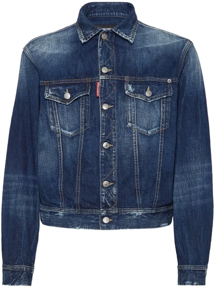 Мужская укороченная джинсовая куртка DSQUARED2, синяя
