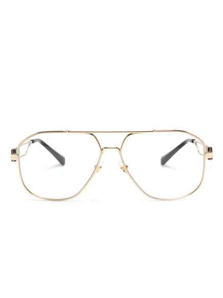Очки в оправе пилота с головой Медузы от Versace Eyewear gold