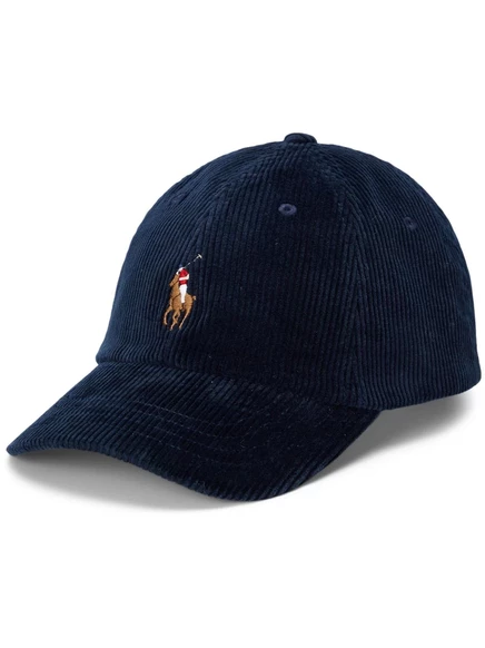 Мужская бейсболка Polo Ralph Lauren вельветовая, темно-синяя