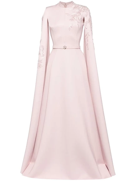 Кафтан с цветочной вышивкой от Саида Кобейси pink