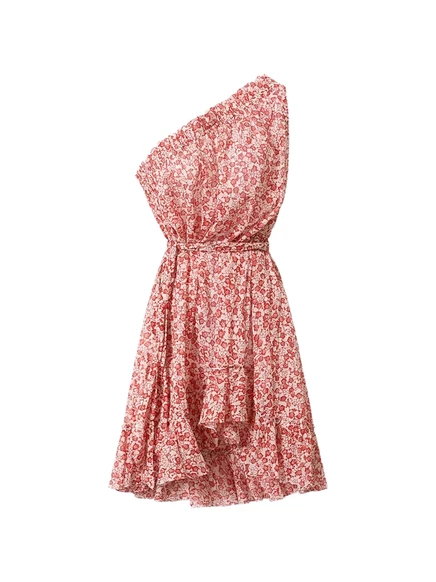 Женское платье MARANT TOILE Estella на одно плечо, красное