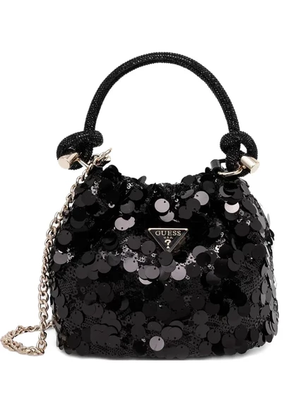 Женская мини-сумка Guess USA с пайетками, черная