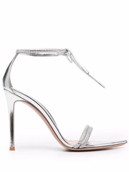 Женские босоножки Gianvito Rossi Montecarlo 105 мм, серебристые