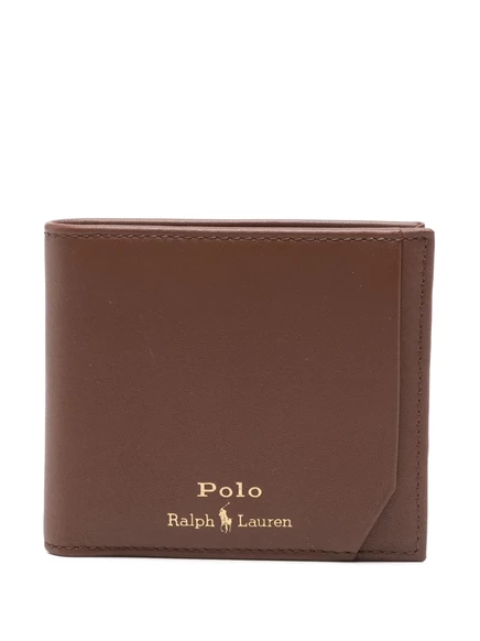 Мужской кошелек Polo Ralph Lauren складной кожаный, коричневый