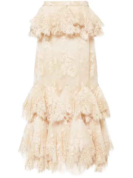 Юбка из кружевного платка ZIMMERMANN eden neutrals