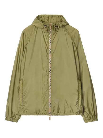 Мужская ветровка Burberry с отделкой Vintage Check, зеленая