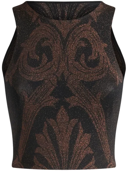 Жаккардовая майка с металлическим узором ETRO brown
