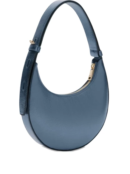 Кожаная сумка через плечо Furla half-moon blue