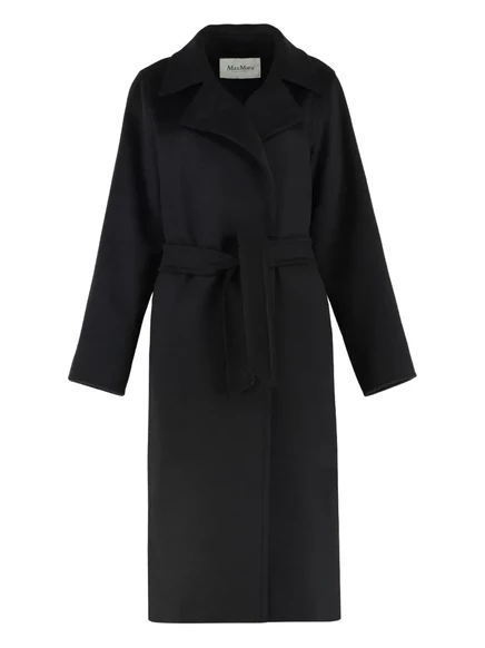Женское пальто Max Mara Manuela однобортное с поясом, черное