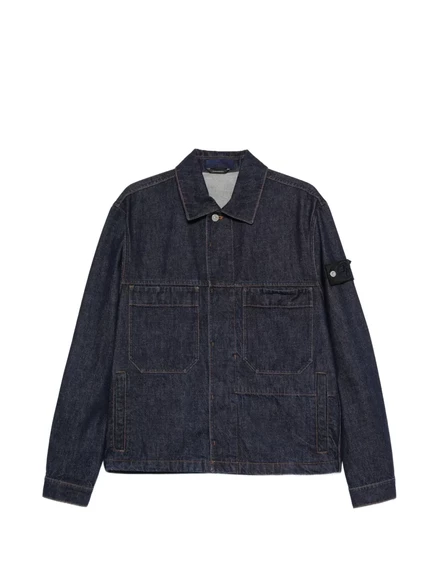 Мужская рубашка-куртка Stone Island Compass-badge, синяя