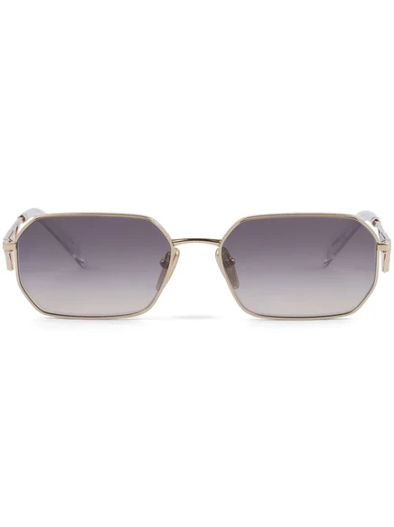 Солнцезащитные очки в прямоугольной оправе с треугольным логотипом Prada Eyewear gold
