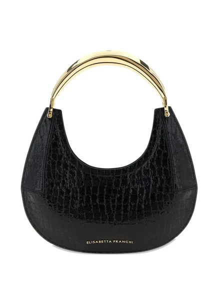 Женская сумка Elisabetta Franchi под крокодила, черная
