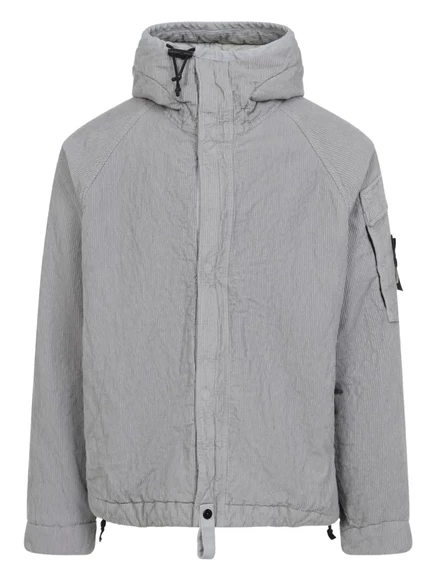 Текстурированная куртка с капюшоном Stone Island grey