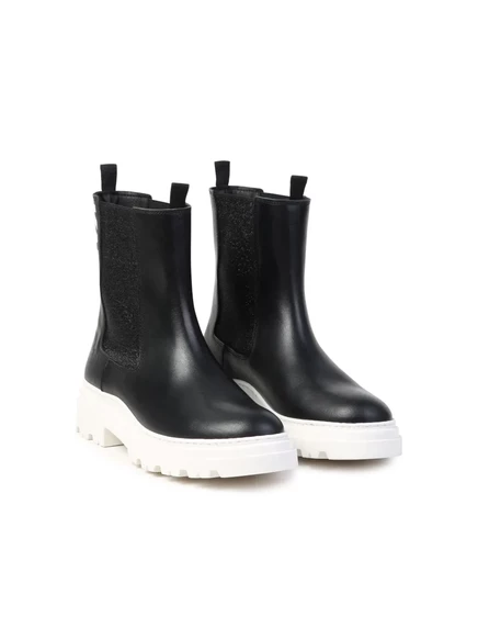 Ботинки для девочек Karl Lagerfeld Kids кожаные, черные