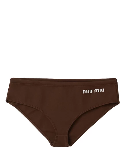 Плавки-бикини с логотипом Miu Miu brown