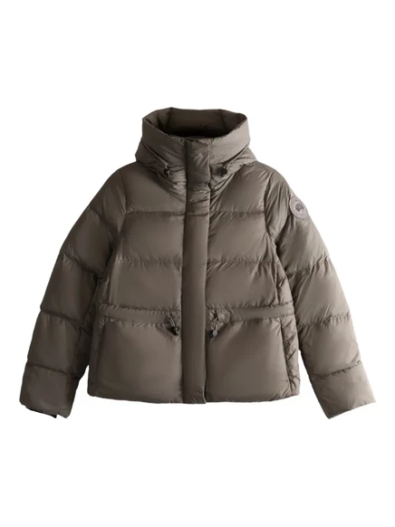 Женский пуховик Canada Goose с капюшоном, серо-бежевый