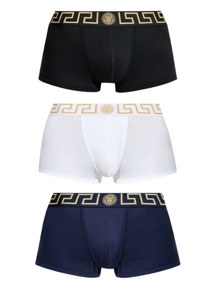 Мужские боксеры Versace Greca Border, 3 шт., белый/черный/темно-синий