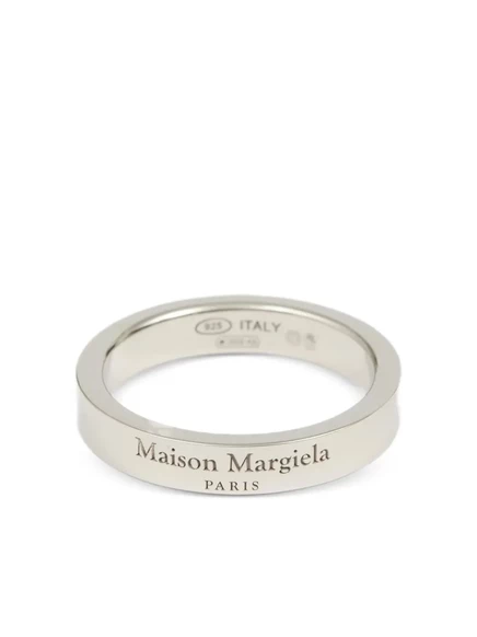 Кольцо Maison Margiela тонкое с гравировкой, серебристое