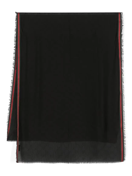 Потертый шарф в полоску от Gucci black