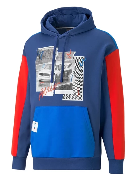 Мужская толстовка Puma x BMW Motorsport с принтом, синяя