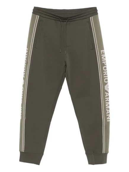 Мужские спортивные штаны Emporio Armani с лампасами, зеленые
