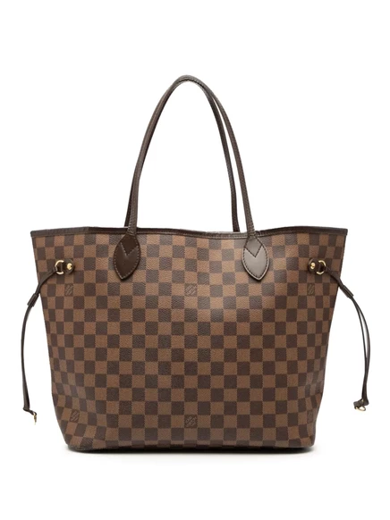 Сумка-тоут Damier Ebene Neverfull MM, бывшая в употреблении у Louis Vuitton в 2012 году brown